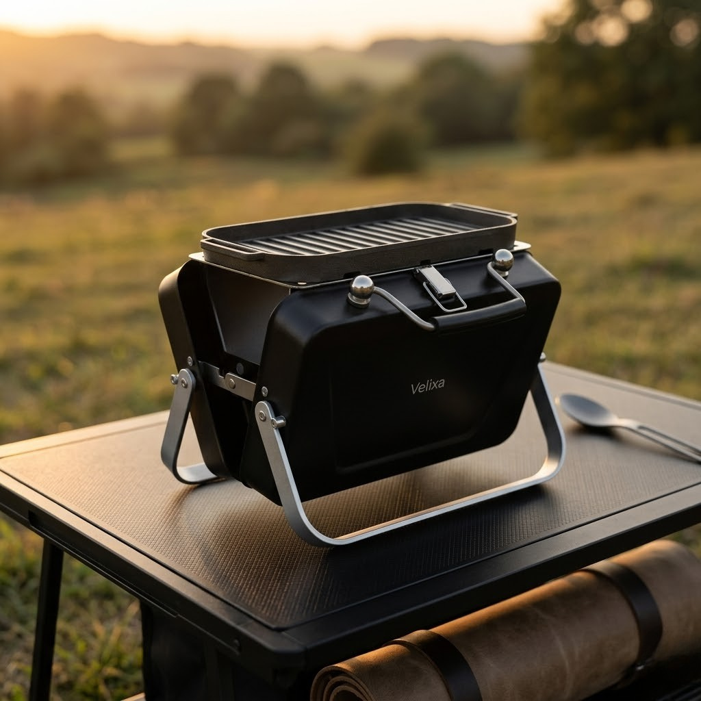 Mini barbecue portatile pieghevole per esterni