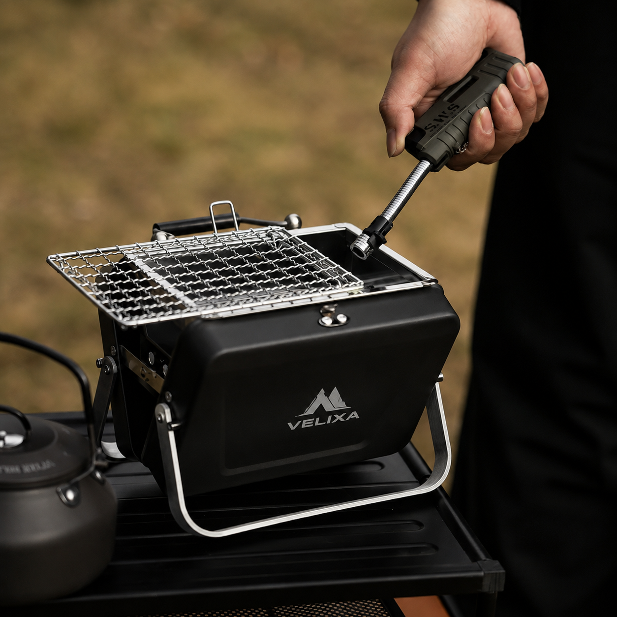 Mini barbecue portatile pieghevole per esterni